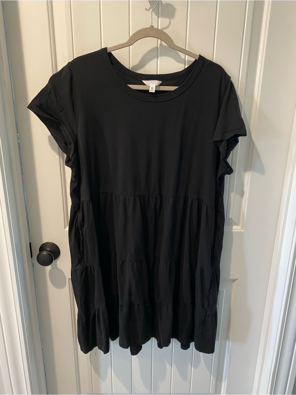 Time and Tru Black Tiered Mini Dress